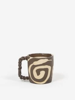 Mellow Ceramic Whirl Mug - Dark Brown 7 Mellow Ceramic Whirl Mug - Dark Brown -Quality Home Furnishings Store 78581 F MELLOW CERAMIC WHRIL MUG DARK BROWN AW22 GOODHOOD 1