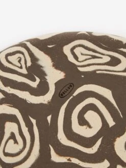 Mellow Ceramic Whirl Plate - Dark Brown -Quality Home Furnishings Store 78582 F MELLOW CERAMIC WHRIL PLATE DARK BROWN AW22 GOODHOOD 3