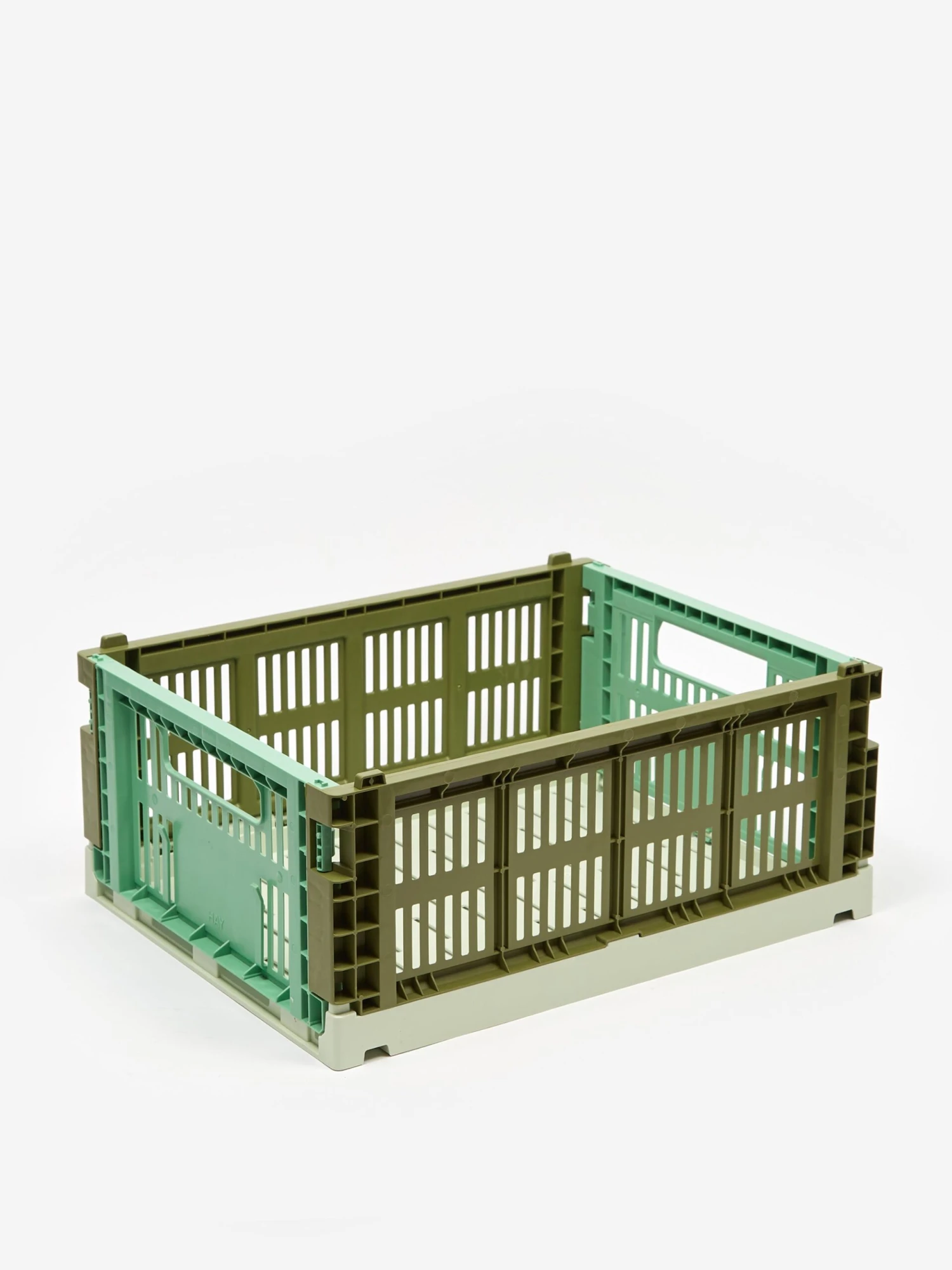 HAY Recycled Colour Crate Mix - Medium - Olive/Dark Mint 3 HAY Recycled Colour Crate Mix - Medium - Olive/Dark Mint