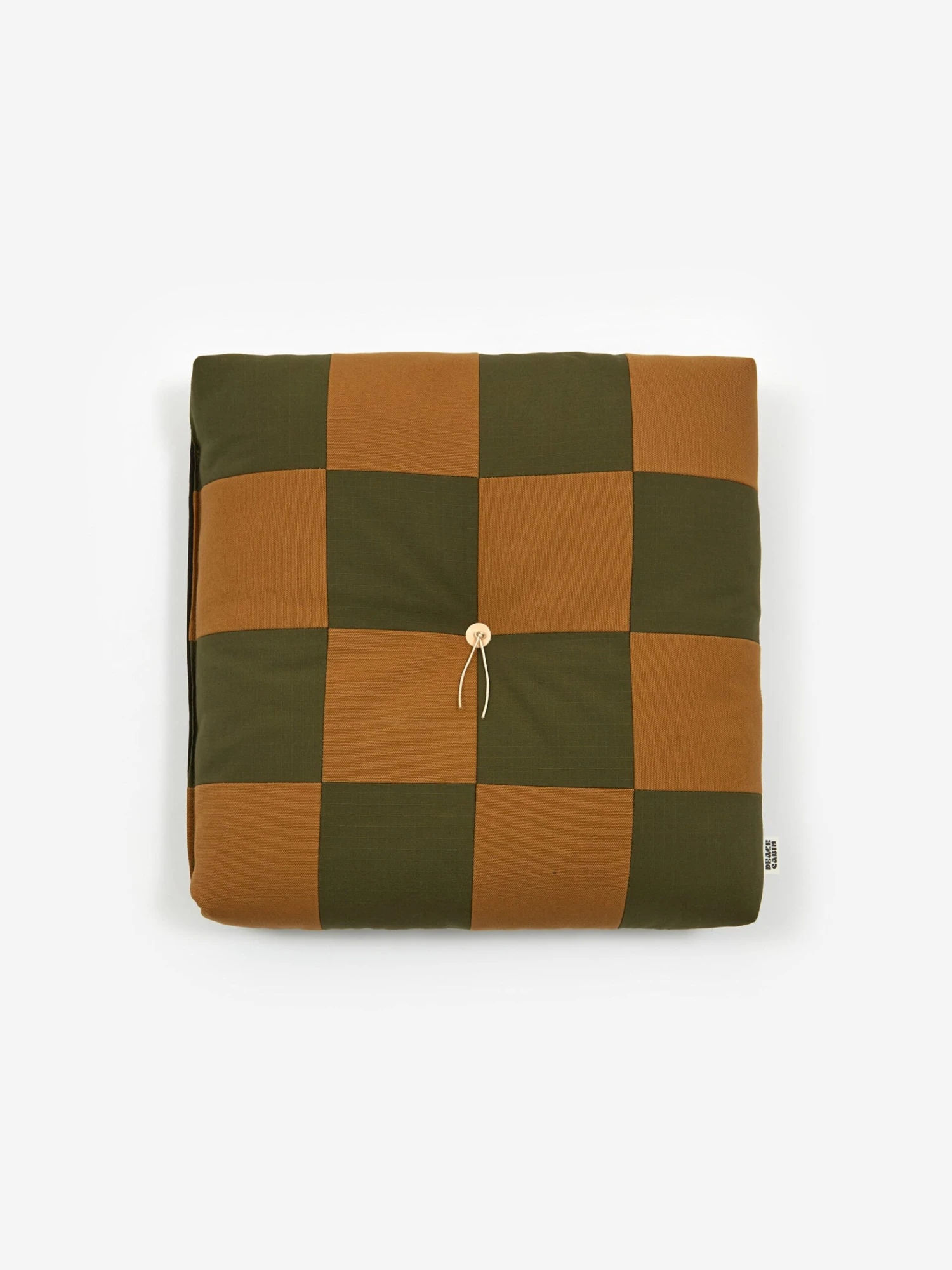 Peace Cabin Checkerboard Floor Cushion - Brown/Olive 3 Peace Cabin Checkerboard Floor Cushion - Brown/Olive