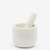 Broste Copenhagen Marina Pestle And Mortar - White Marble -Quality Home Furnishings Store BROSTE COPENHAGEN MARINA PESTLE AND MORTAR WHITE MARBLE AW23 GOODHOOD