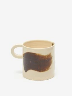 By.noo Handmade Medium Mug - Brown Brushstroke -Quality Home Furnishings Store BY.NOO HANDMADE MEDIUM MUG BROWN BRUSHSTROKE AW23 GOODHOOD