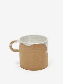 By.noo Handmade Medium Mug - White Drip -Quality Home Furnishings Store BY.NOO HANDMADE MEDIUM MUG WHITE DRIP AW23 GOODHOOD