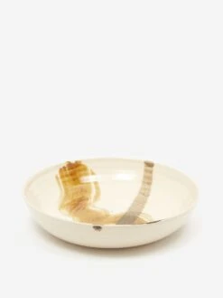 By.noo Handmade Pasta Bowl - Brown Brushstroke