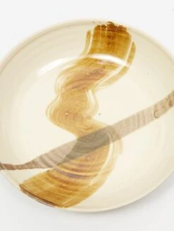 By.noo Handmade Pasta Bowl - Brown Brushstroke -Quality Home Furnishings Store BY.NOO HANDMADE PASTA BOWL BROWN BRUSHSTROKE AW23 GOODHOOD 2