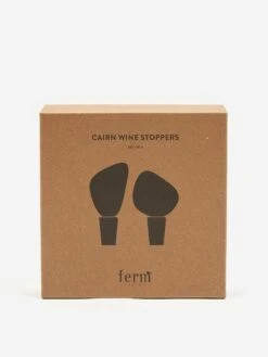 Ferm Living Cairn Wine Stoppers - Set Of 2 - Dark Brown -Quality Home Furnishings Store FERM LIVING CAIRN WINE STOPPERS SET OF 2 DARK BROWN AW23 GOODHOOD