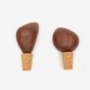 Ferm Living Cairn Wine Stoppers - Set Of 2 - Dark Brown -Quality Home Furnishings Store FERM LIVING CAIRN WINE STOPPERS SET OF 2 DARK BROWN AW23 GOODHOOD 1