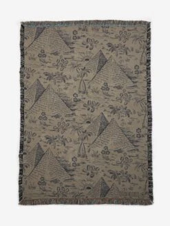 Goods By Goodhood Lifestore Art Throw - Pyramid Print Black/White -Quality Home Furnishings Store GOODS BY GOODHOOD LIFESTORE ART THROW PYRAMID PRINT BLACK WHITE SS23 GOODHOOD 175839