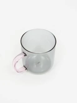 HAY Borosilicate Mug Set Of 2 - Light Grey With Pink Handle -Quality Home Furnishings Store HAY BOROSILICATE MUG SET OF 2 LIGHT GREY WITH PINK HANDLE AW23 GOODHOOD 3