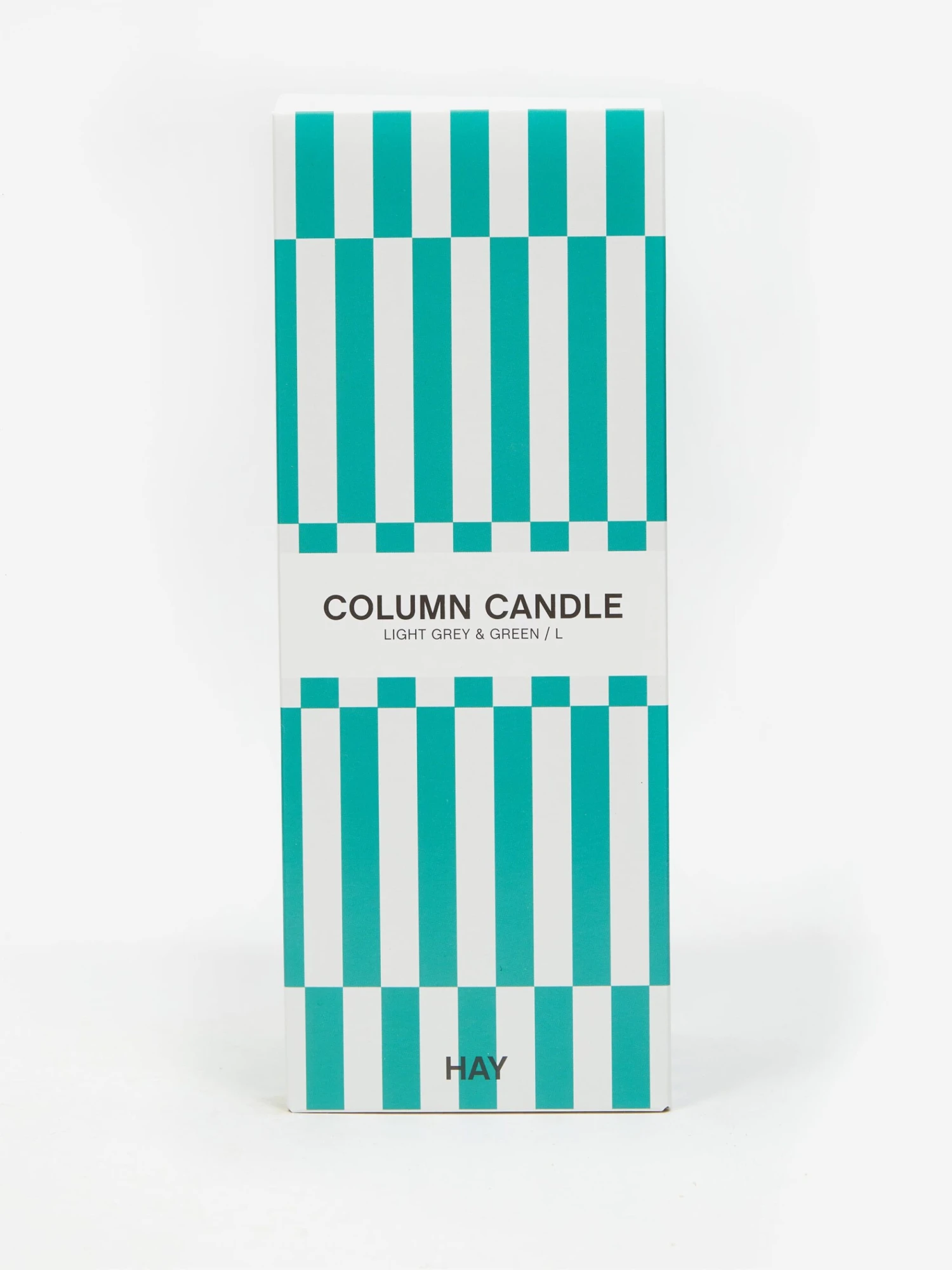 HAY Column Candle Large - Light Grey And Green 4 HAY Column Candle Large - Light Grey And Green - Image 2