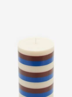 HAY Column Candle - Medium - Off-White, Brown And Blue -Quality Home Furnishings Store HAY COLUMN CANDLE MEDIUM OFF WHITE BROWN AND BLUE AW23 GOODHOOD 2