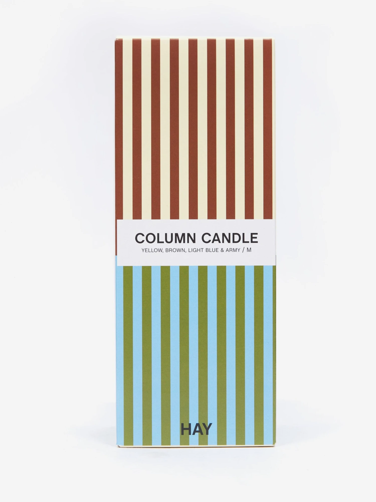 HAY Column Candle Medium - Yellow, Brown, Light Blue And Army 4 HAY Column Candle Medium - Yellow, Brown, Light Blue And Army - Image 2
