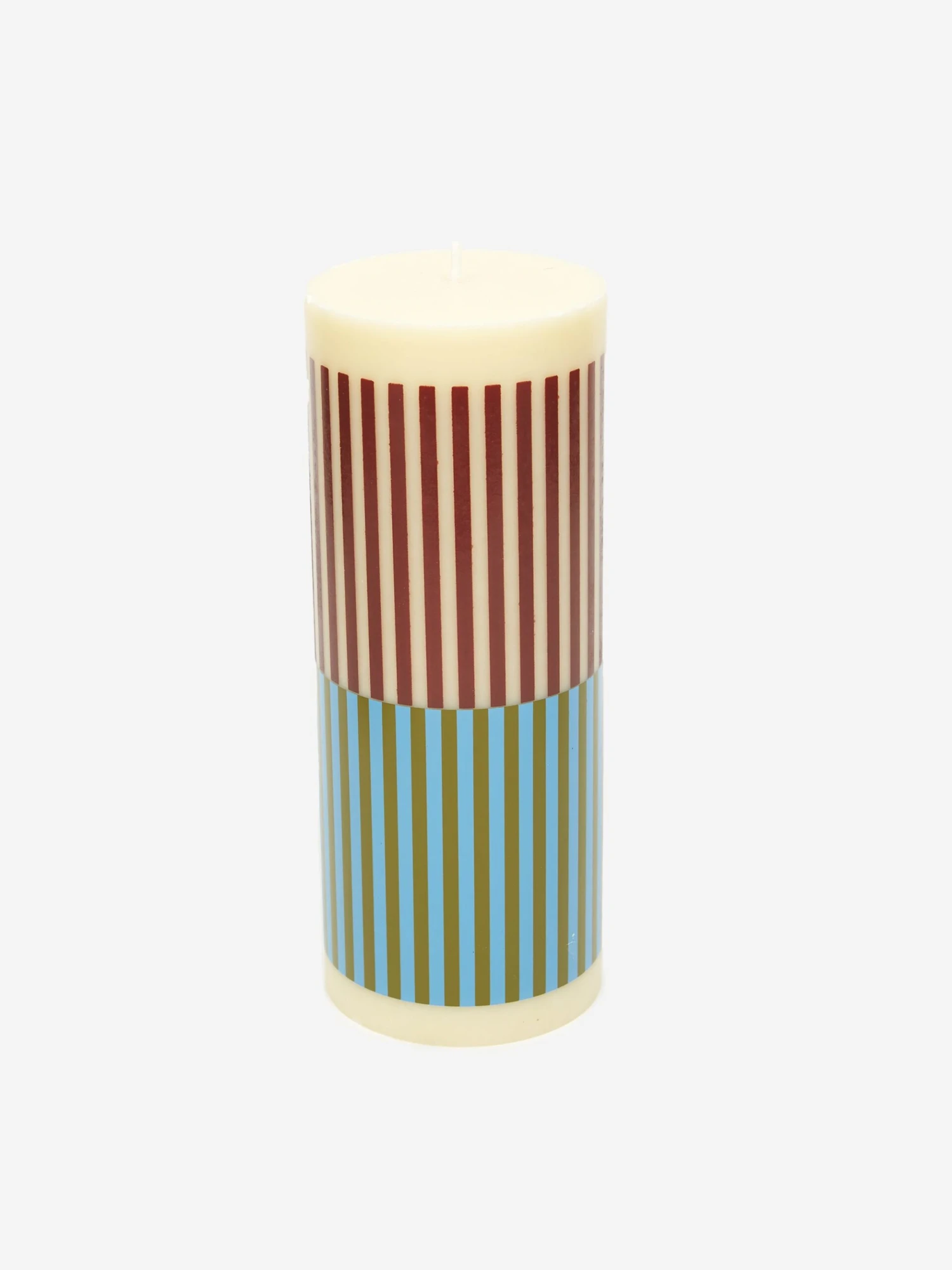 HAY Column Candle Medium - Yellow, Brown, Light Blue And Army 3 HAY Column Candle Medium - Yellow, Brown, Light Blue And Army