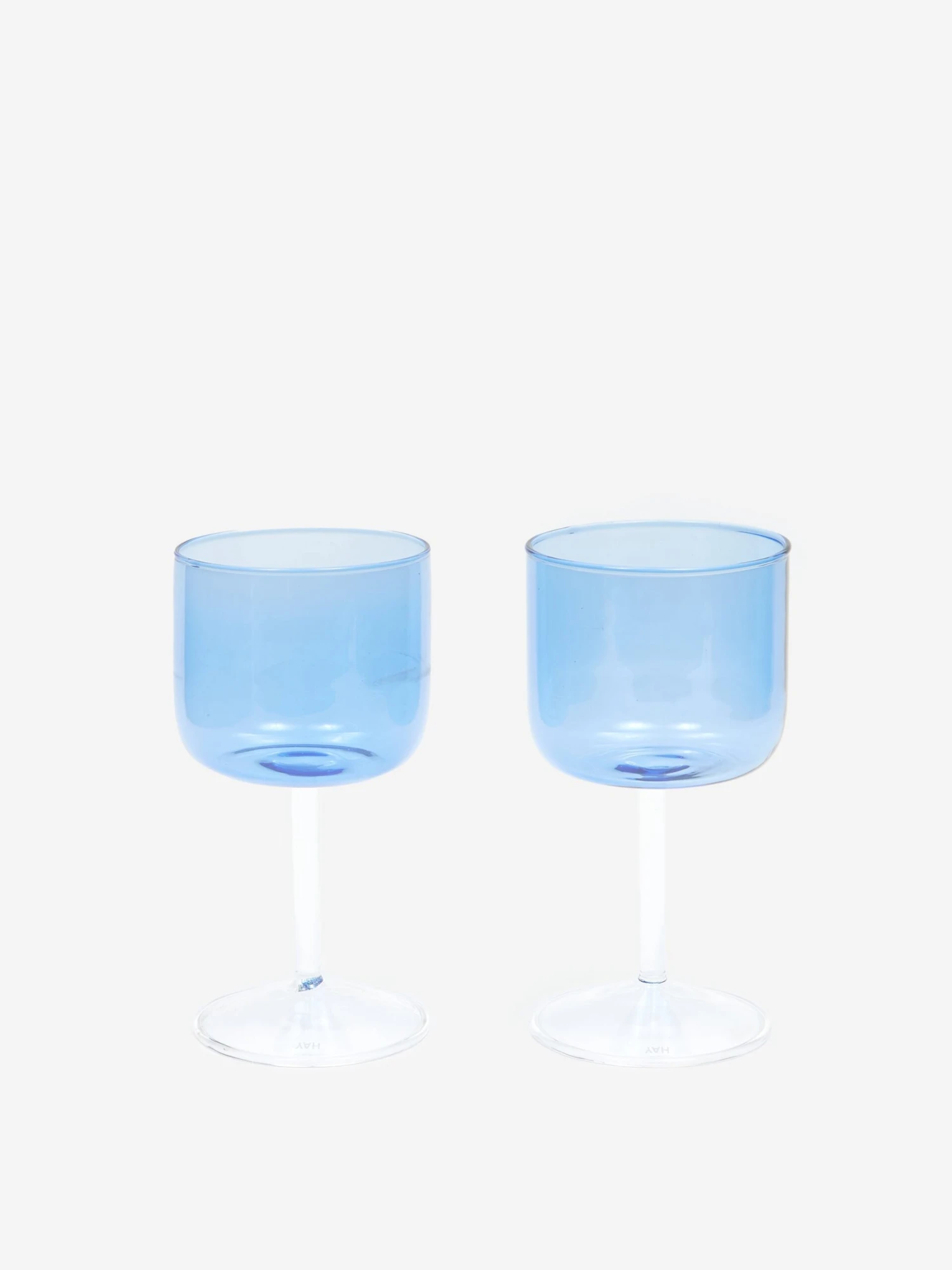 HAY Tint Wine Glass Set Of 2 - Blue And Clear 3 HAY Tint Wine Glass Set Of 2 - Blue And Clear