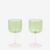 HAY Tint Wine Glass Set Of 2 - Green And Pink -Quality Home Furnishings Store HAY TINT WINE GLASS SET OF 2 GREEN AND PINK AW23 GOODHOOD 1 2039f2a7 0c38 4cea a3c5 ba9390f24aba
