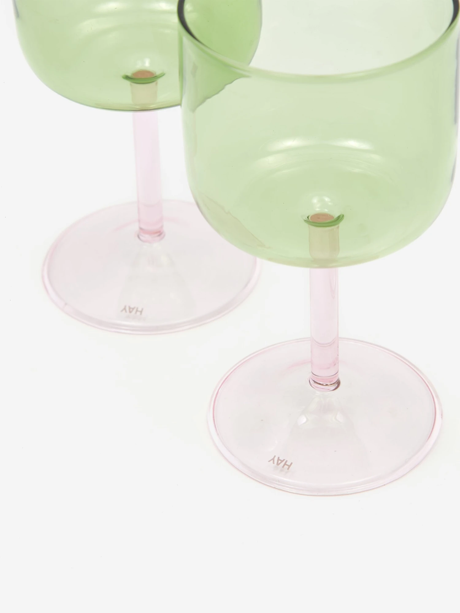 HAY Tint Wine Glass Set Of 2 - Green And Pink 4 HAY Tint Wine Glass Set Of 2 - Green And Pink - Image 2