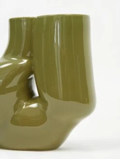 Hay W&S Chubby Vase - Olive Green -Quality Home Furnishings Store HAY W S CHUBBY VASE OLIVE GREEN AW20 GOODHOOD 0094