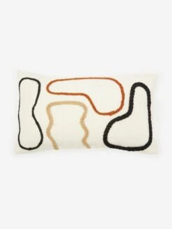 Homata Handwoven New Block Shape Outline Cushion 30cm X 50cm - Ecru