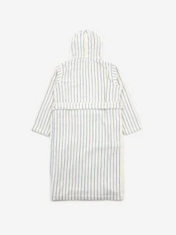 TEKLA Hooded Bath Robe - Coastal Blue Stripes -Quality Home Furnishings Store P85280 F TEKLA HOODED BATH ROBE COASTAL BLUE STRIPES AW22 GOODHOOD 7538