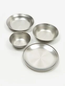 Snow Peak Tableware Set Large - Silver -Quality Home Furnishings Store SNOW PEAK TABLEWARE SET LARGE SILVER SS22 GOODHOOD 125599
