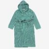 TEKLA Hooded Striped Bathrobe - Teal Green 1 TEKLA Hooded Striped Bathrobe - Teal Green -Quality Home Furnishings Store TEKLA HOODED STRIPED BATHROBE TEAL GREEN SS24 GOODHOOD