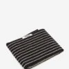 TEKLA Striped Hand Towel - Black Stripes -Quality Home Furnishings Store TEKLA STRIPED HAND TOWEL BLACK STRIPES SS24 GOODHOOD