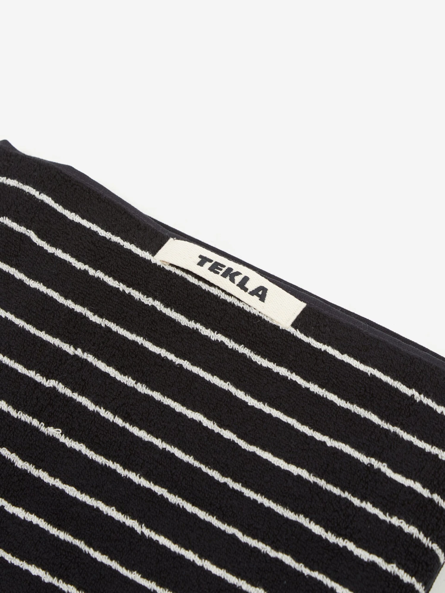 TEKLA Striped Hand Towel - Black Stripes 4 TEKLA Striped Hand Towel - Black Stripes - Image 2