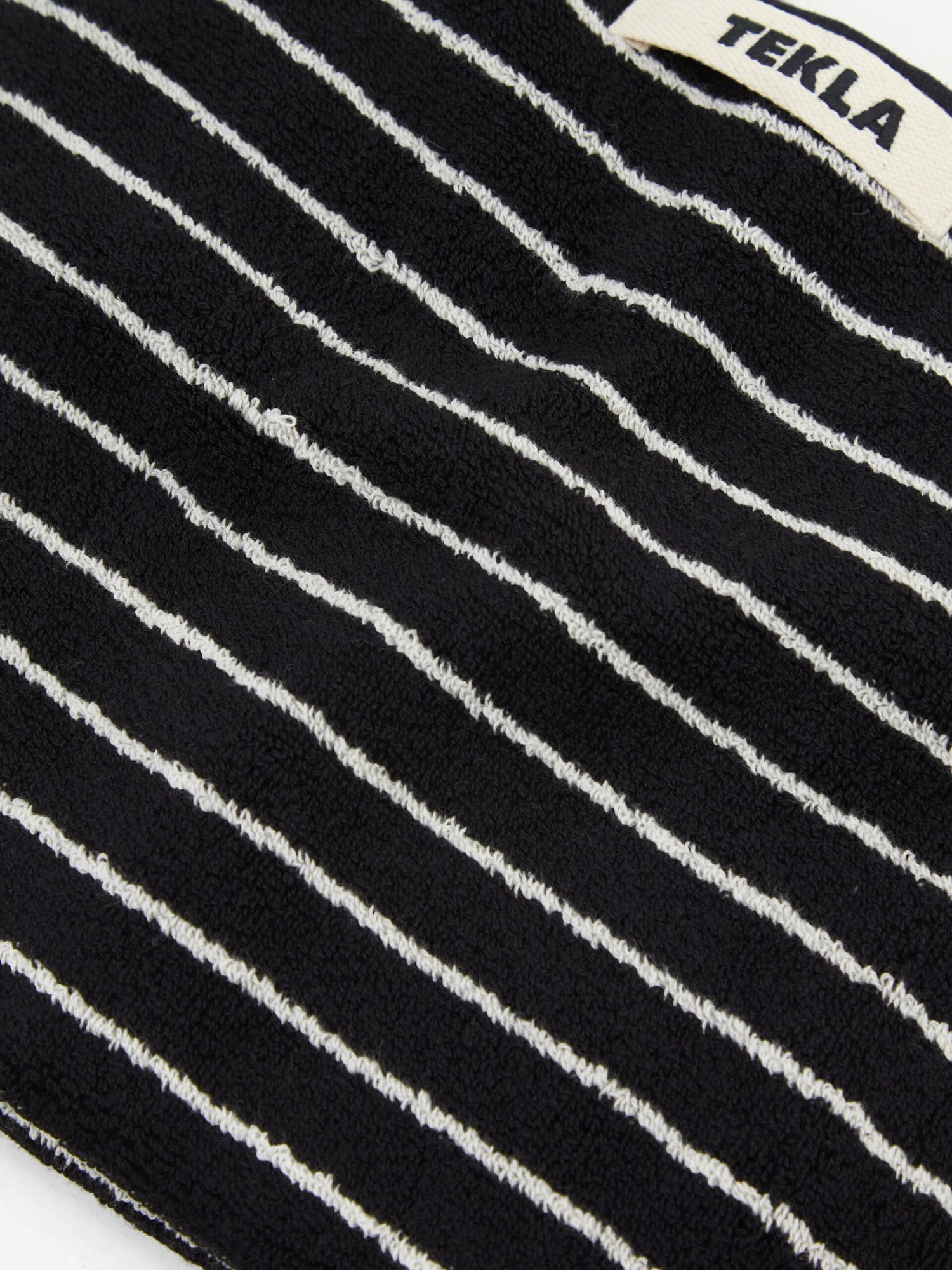 TEKLA Striped Hand Towel - Black Stripes 5 TEKLA Striped Hand Towel - Black Stripes - Image 3