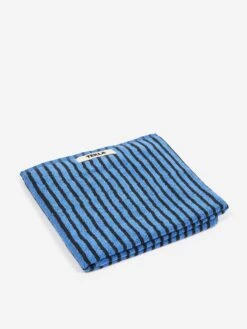 TEKLA Striped Hand Towel - Blue & Black Stripes