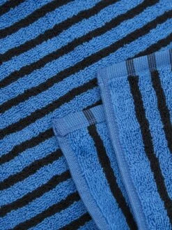 TEKLA Striped Hand Towel - Blue & Black Stripes 7 TEKLA Striped Hand Towel - Blue & Black Stripes -Quality Home Furnishings Store TEKLA STRIPED HAND TOWEL BLUE BLACK STRIPES SS23 GOODHOOD 2