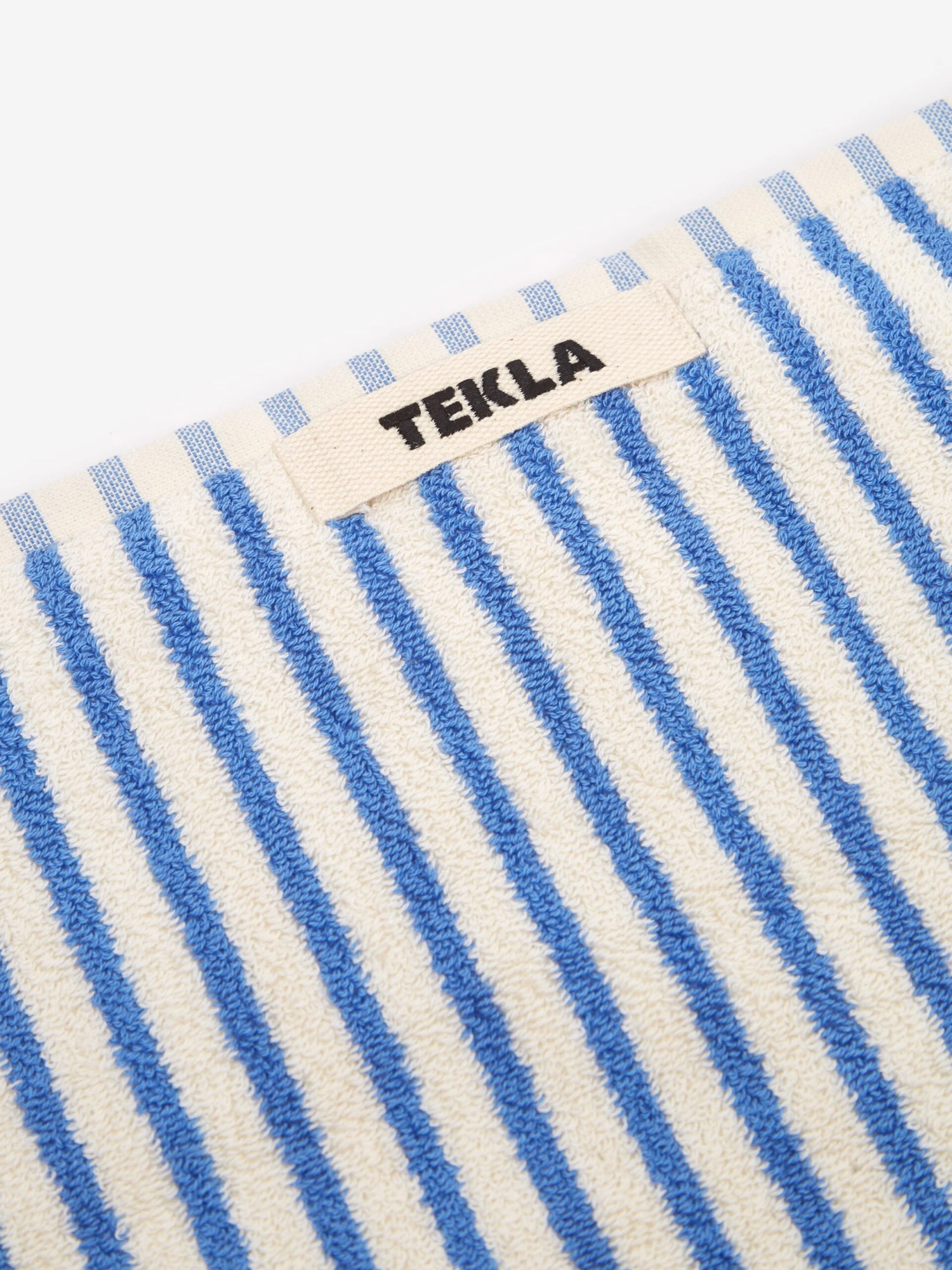 TEKLA Striped Hand Towel - (Coastal Stripes) White/Blue 4 TEKLA Striped Hand Towel - (Coastal Stripes) White/Blue - Image 2