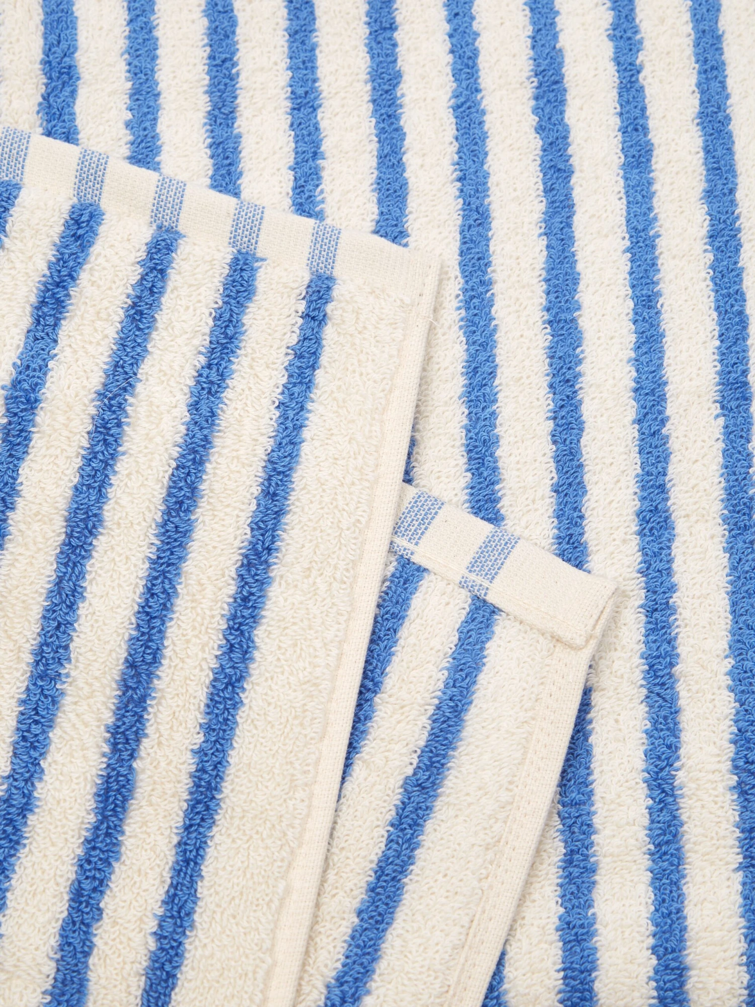 TEKLA Striped Hand Towel - (Coastal Stripes) White/Blue 5 TEKLA Striped Hand Towel - (Coastal Stripes) White/Blue - Image 3