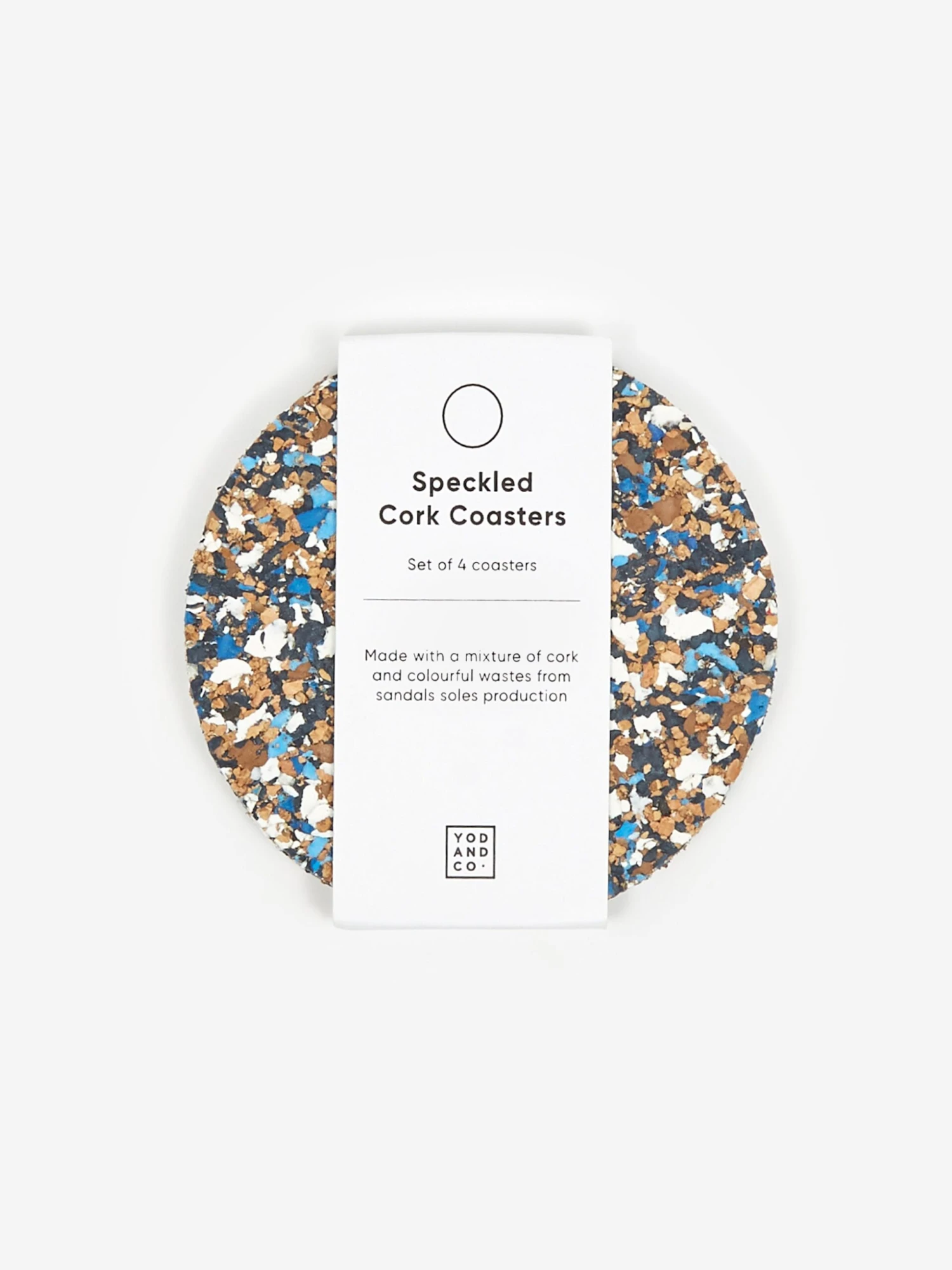 Yod And Co Speckled Cork Set Of 4 Drink Coasters - Blue 6 Yod And Co Speckled Cork Set Of 4 Drink Coasters - Blue - Image 4