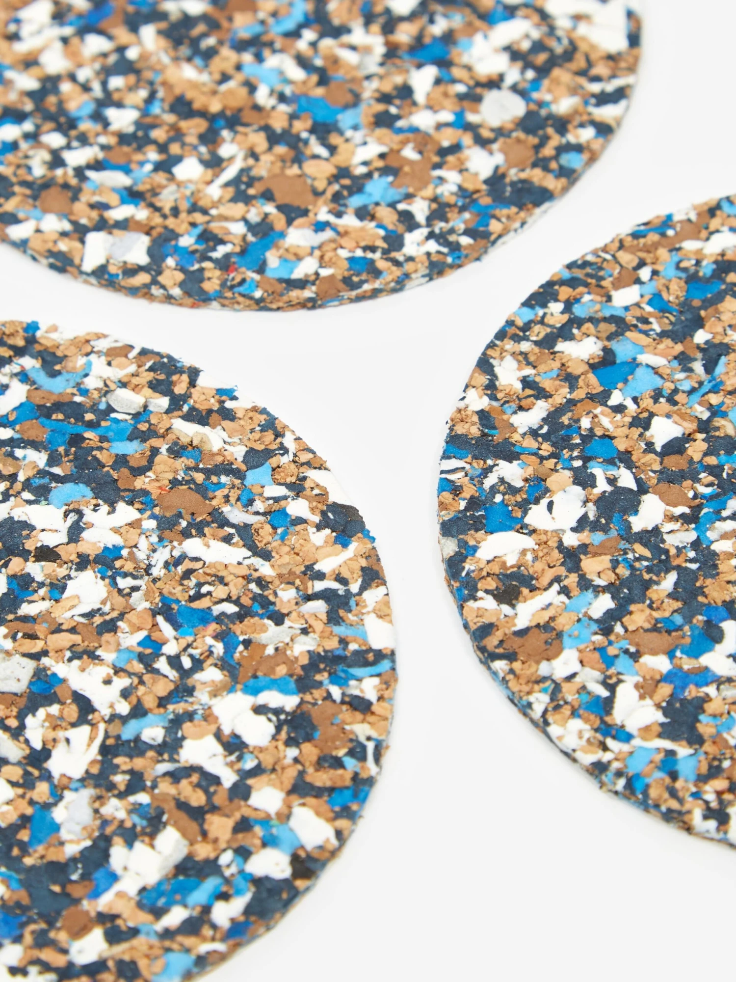 Yod And Co Speckled Cork Set Of 4 Drink Coasters - Blue 5 Yod And Co Speckled Cork Set Of 4 Drink Coasters - Blue - Image 3