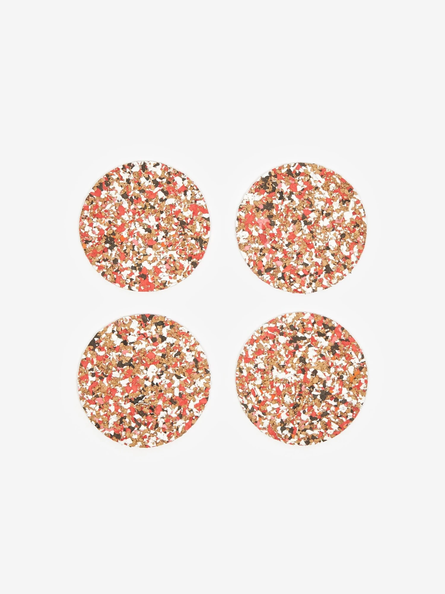 Yod And Co Speckled Cork Set Of 4 Drink Coasters - Red 3 Yod And Co Speckled Cork Set Of 4 Drink Coasters - Red